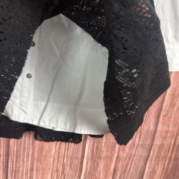 Free People Womens Pretty Princess Shirt Dress Black Layered Size Large NWT - Picture 6 of 6